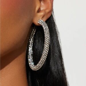 Rhinestone Hoop Earrings